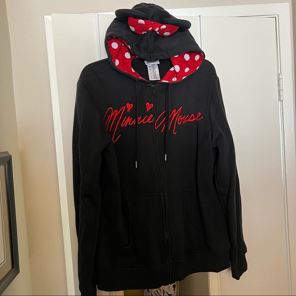 Disney Parks Minnie Mouse hooded zip up sweatshirt #disneyland #disneyworld